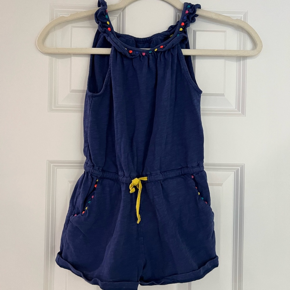 Boden Kids Navy romper shorts Multicolor Trim